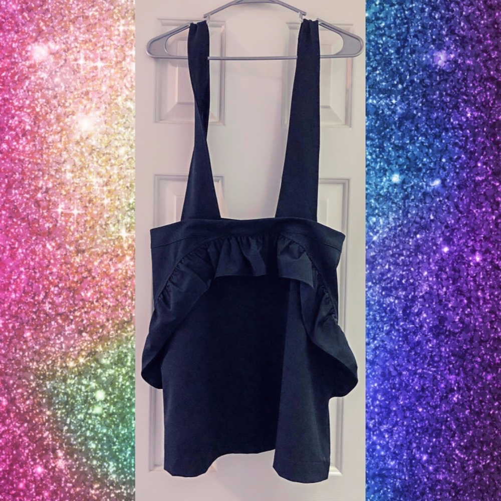 Ruffle Skirt with Convertible Suspenders
